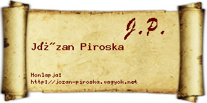 Józan Piroska névjegykártya